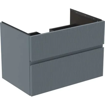 Nábytek Ideal Standard Finesse - Umyvadlová skříňka, 80x51x55 cm, 2 zásuvky, Ribbed Matt ashblue E3396UQ