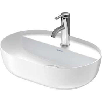 Umyvadlo Duravit Luv - Umyvadlo na desku, 50x35 cm, bez přepadu, s otvorem pro baterii, WonderGliss, bílá/matná bílá 03805026001