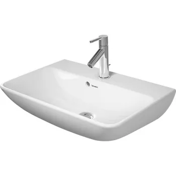 Umyvadlo Duravit ME by Starck - Umyvadlo 60x40 cm, s přepadem, s otvorem pro baterii, WonderGliss, bílá 23436000001