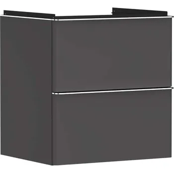 Koupelnový nábytek Hansgrohe Xelu Q - Umyvadlová skříňka, 63x58x50 cm, 2 zásuvky, matná šedá/chrom 54024000