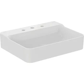 Umyvadlo Ideal Standard Conca Ceram - Umyvadlo na desku 60x45 cm, bez přepadu, 3 otvory pro baterii, bílá T382401