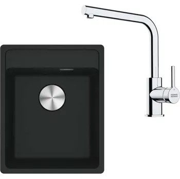 Granitový dřez Franke Sety - Kuchyňský set G253MČ, fragranitový dřez MRG 610-37 RTL a baterie FS 3230.031, matná černá/chrom 114.0700.697