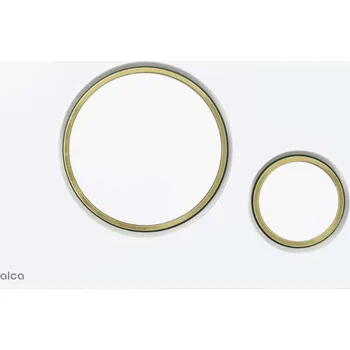 Splachovací tlačítko Alcadrain Thin - Ovládání splachování, bílá lesk/zlatá lesk M775