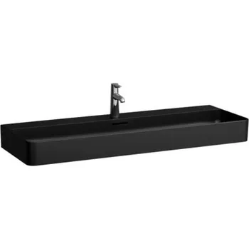 Umyvadlo Laufen VAL - Umyvadlo, 120x42 cm, s přepadem, otvor pro baterii, matná černá H8102897161041
