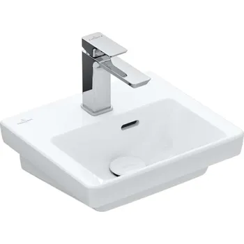 Umyvadlo Villeroy & Boch Subway 3.0 - Umývátko nábytkové 37x31 cm, s přepadem, otvor pro baterii, CeramicPlus, Stone White 437037RW