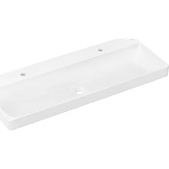 Umyvadlo Hansgrohe Xelu Q - Dvojumyvadlo, 120x48 cm, bez přepadu, 2 otvory pro baterii, bílá 60322450