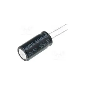 Elektronická součástka Kondenzátor elektrolytický THT 1000uF 50VDC Ø12,5x25mm ±20%