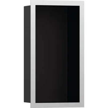 Hansgrohe XtraStoris Individual - Výklenek do stěny s designovým rámem, 30x15x10 cm, matná černá/kartáčovaná nerez 56095800
