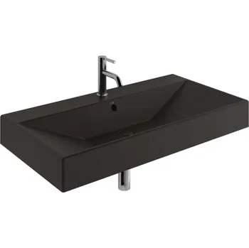 Umyvadlo Kludi Resa - Umyvadlo 101x51 cm, s přepadem, s otvorem pro baterii, matná černá 59WW10139
