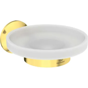 Mýdlenka Ideal Standard La Dolce Vita - Mýdlenka s držákem, sklo/kartáčované zlato T5507A2