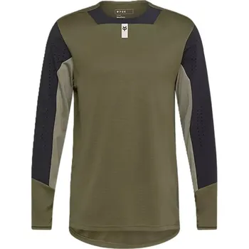 cyklistický dres FOX - Dres pánský Defend LS Jersey - Olive Green XL