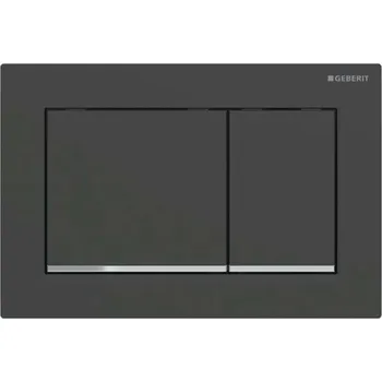 Splachovací tlačítko Geberit Omega20 - Ovládání splachování, matná černá/lesklý chrom 115.080.14.1