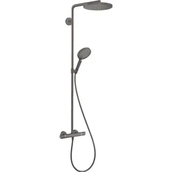 Sprchový set Hansgrohe Raindance S - Sprchový set s termostatem, průměr 24 cm, 3 proudy, EcoSmart+, kartáčovaný černý chrom 28825340