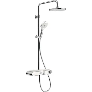 Sprchový set Duravit Sprchy - Sprchový set s termostatem, průměr 23 cm, 3 proudy, chrom/bílá TH4380008005