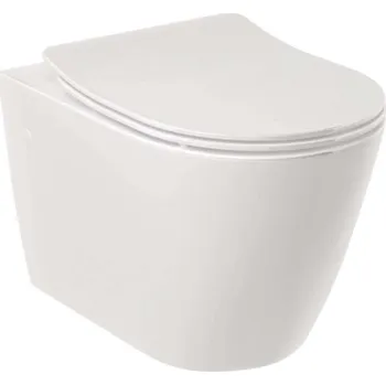 Klozet Kludi Resa R - Závěsné WC se sedátkem SoftClose, Rimless, Spiralflush, lesklá bílá 23WCSET43