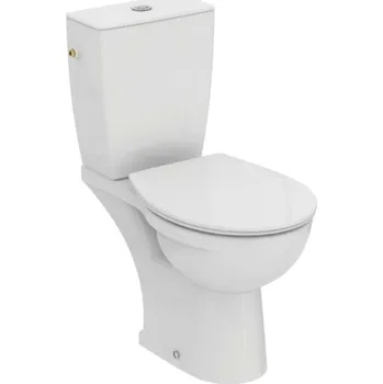Klozet Ideal Standard Eurovit - WC kombi se sedátkem SoftClose, zadní odpad, bílá W328501