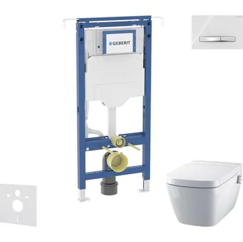 Geberit Duofix - Set předstěnové instalace, klozetu a sedátka Tece One, tlačítka Sigma50, Rimless, SoftClose, alpská bílá SANI11CT3106