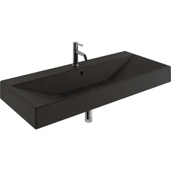 Umyvadlo Kludi Resa - Umyvadlo 121x51 cm, s přepadem, s otvorem pro baterii, matná černá 59WW12139