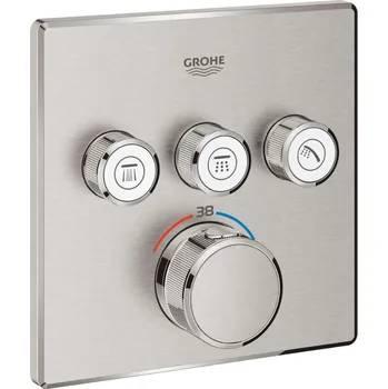 Vodovodní baterie Grohe Grohtherm SmartControl - Termostatická baterie pod omítku, 3 ventily, supersteel 29126DC0