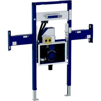 WC sada Geberit Duofix - Předstěnová instalace pro umyvadlo Geberit ONE 90 cm, pro nástěnnou armaturu ONE, podomítkový sifon a prvek Clou, částečně vysoká 111.092.00.1