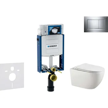 Geberit Kombifix - Set předstěnové instalace, klozetu Gaia a sedátka softclose, tlačítko Sigma20, chrom/chrom mat SANI15CA1123
