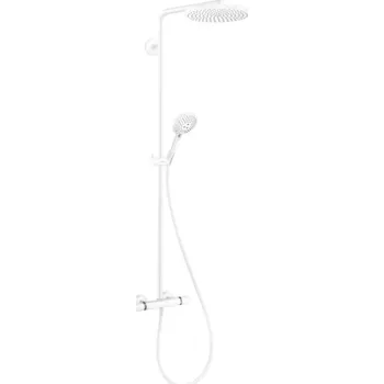Sprchový set Hansgrohe Raindance S - Sprchový set s termostatem, průměr 24 cm, 3 proudy, EcoSmart, matná bílá 28823700