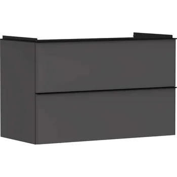 Koupelnový nábytek Hansgrohe Xelu Q - Umyvadlová skříňka, 63x98x50 cm, 2 zásuvky, matná šedá/matná černá 54032670