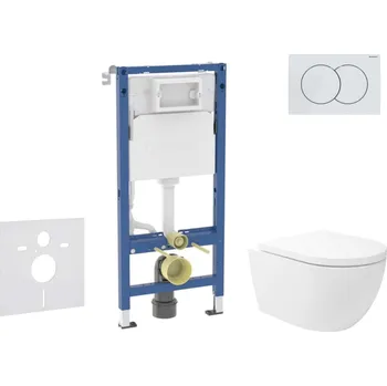 Geberit Duofix - Set předstěnové instalace, klozetu Oudee Vortex a sedátka softclose, tlačítko Delta01, alpská bílá SANI11CA3179B