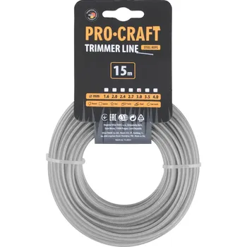 Struna žací zesílená (3mm) (15m) kulatá PROCRAFT KR/AR-3/15