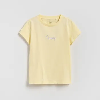 Dívčí tričko Reserved - Tričko s vyšíváním - žlutá - 395HU-11X - 395HU-11X-116