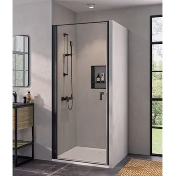 Hüppe Qube Dveře křídlové 100 cm, čiré sklo/černá mat CB0103.123.322