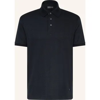 Pánské oblečení Emporio Armani Pánské Žakárové Polo Tričko Regular Fit, tmavě...