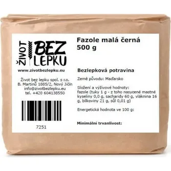 Luštěnina Život bez lepku Fazole malá černá 500 g