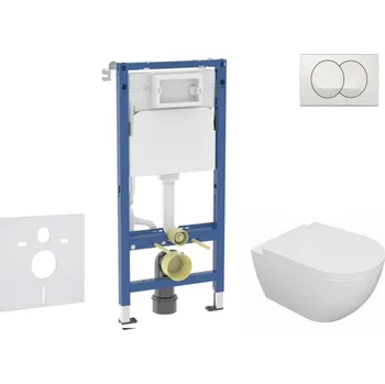 Geberit Duofix - Set předstěnové instalace, klozetu Oudee a sedátka softclose, tlačítko Delta, bílá SANI11CA3128B