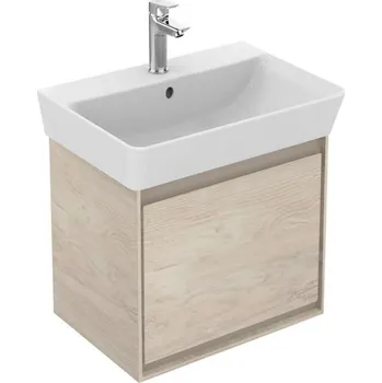 Koupelnový nábytek Ideal Standard Connect Air - Skříňka pod umyvadlo Cube 50 cm, světlá pinie/matný světle hnědý lak E0842UK