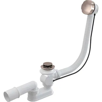 Sifon Alcadrain Odtokové soupravy - Vanová odtoková a přepadová souprava, délka 570 mm, matný kartáčovaný red gold A55K-RG-B