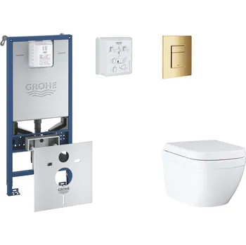 Grohe Rapid SLX - Set předstěnové instalace, klozetu, sedátka SoftClose a tlačítka Skate Cosmopolitan, Triple Vortex, Cool Sunrise SANI11BB4107