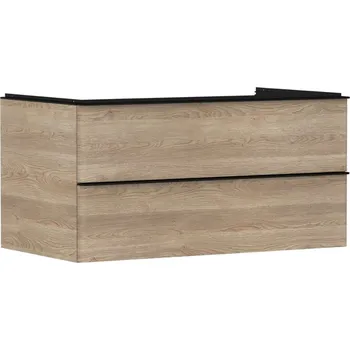 Koupelnový nábytek Hansgrohe Xelu Q - Umyvadlová skříňka, 50x98x55 cm, 2 zásuvky, přírodní dub/matná černá 54080670