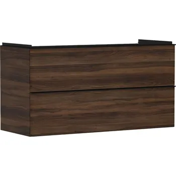 Koupelnový nábytek Hansgrohe Xelu Q - Umyvadlová skříňka, 63x118x50 cm, 2 zásuvky, tmavý ořech/matná černá 54038670