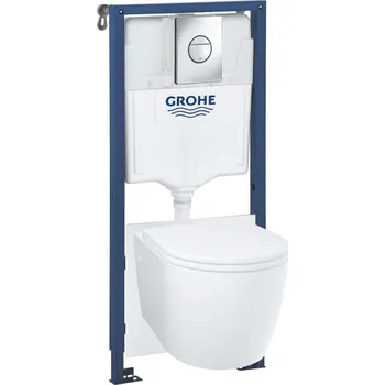 WC sada Grohe Start Round - Set předstěnové instalace, klozetu Start Round, sedátka Softclose a tlačítka Sail, chrom 103846SH00