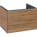 Villeroy & Boch Subway 3.0 - Umyvadlová skříňka, 62x43x48 cm, 1 zásuvka, Oak Kansas/lesklý hliník C57500RH