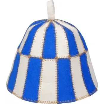 Klobouk do sauny, kostkovaný - modrý