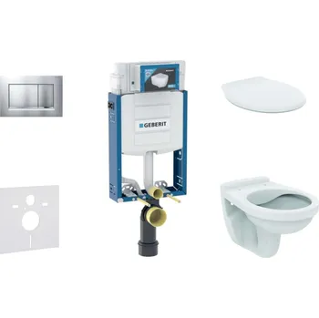 Geberit Kombifix - Set předstěnové instalace, klozet Alpha se sedátkem, tlačítko Sigma20, chrom mat/chrom 110.302.00.5 NR7