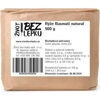 Rýže Život bez lepku Rýže Basmati natural 500 g