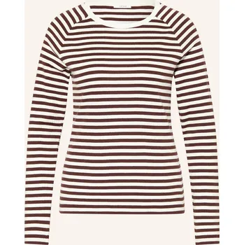 Dámské tričko Opus Dlouhé Rukávy Sorka, bílá / tmavě hnědá