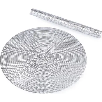 prostírání Metalické prostírání oboustranné 38 cm stříbrné