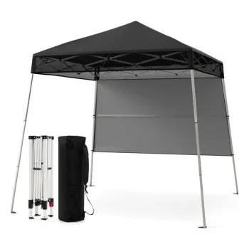 Markýza Tradiční černá markýza NP12555DK, 2x2 m s nastavitelnou výškou, černá - B COSTWAY