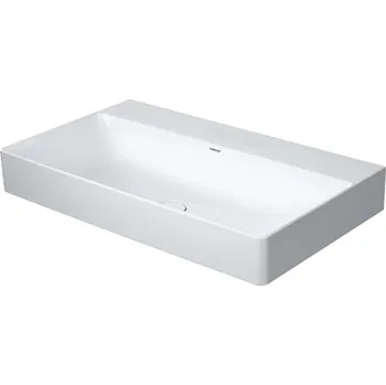 Umyvadlo Duravit DuraSquare - Umyvadlo na desku, 80x47 cm, bez přepadu, bez otvoru pro baterii, DuraCeram, WonderGliss, bílá 23538000791