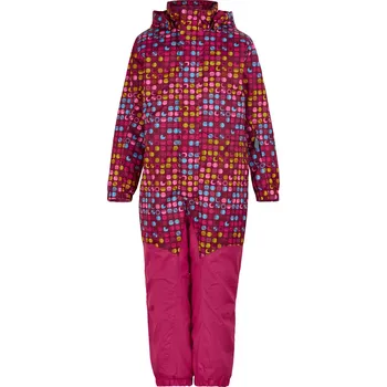 Snowboardové kalhoty Dívčí zimní overal COLOR KIDS-Coverall AOP, AF 10.000, pink peacock Růžová 98