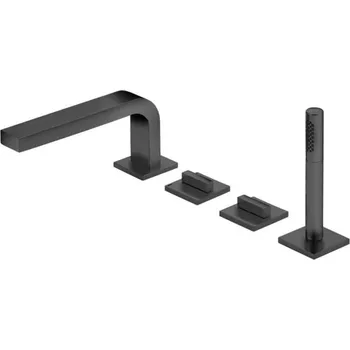 Vodovodní baterie Keuco Edition 11 - Baterie na okraj vany, 4-otvorová instalace, černý chrom kartáčovaný 51130130100